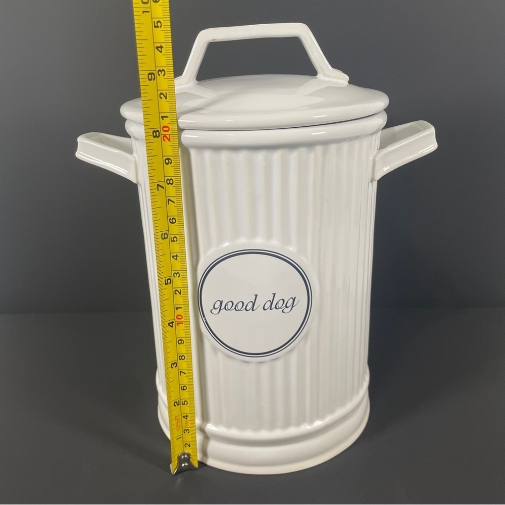 White Ceramic Dog Treat Jar - Picture 5 of 9